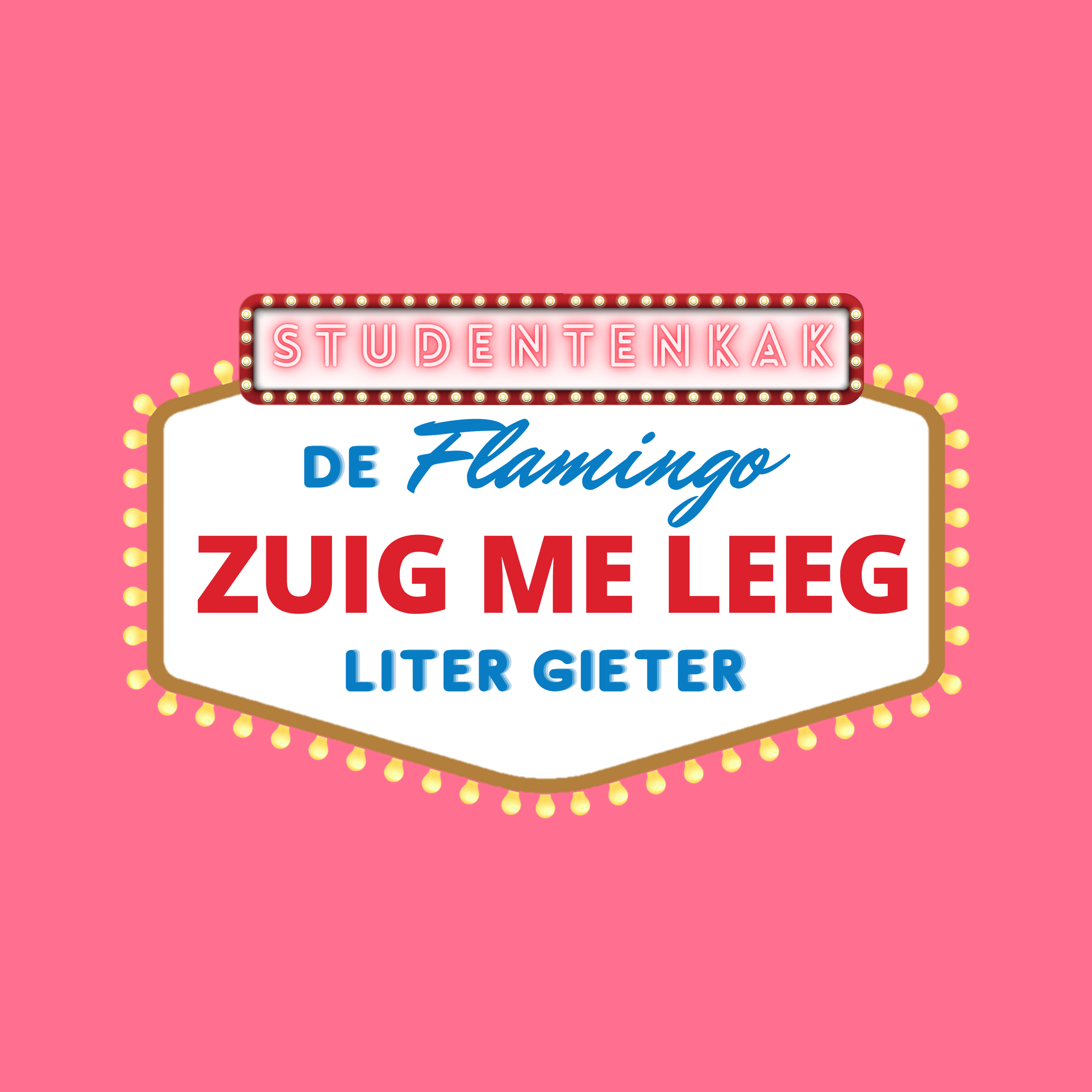 Logo die op de flamingo liter gieter van studentenkak staat.